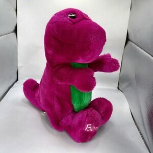 Vintage Barney Plush 1992 13" Closed Mouth  Backyard Gang‎ Purple Dinosaur Lyons